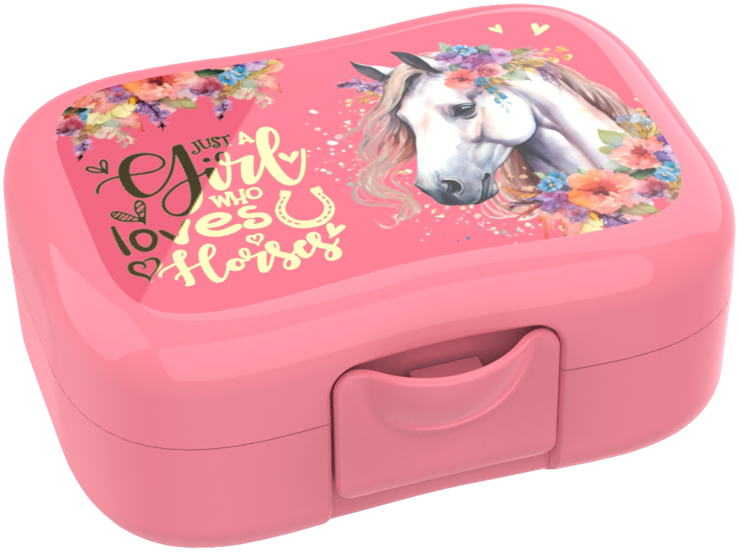 Snackdoosje met clip horse
