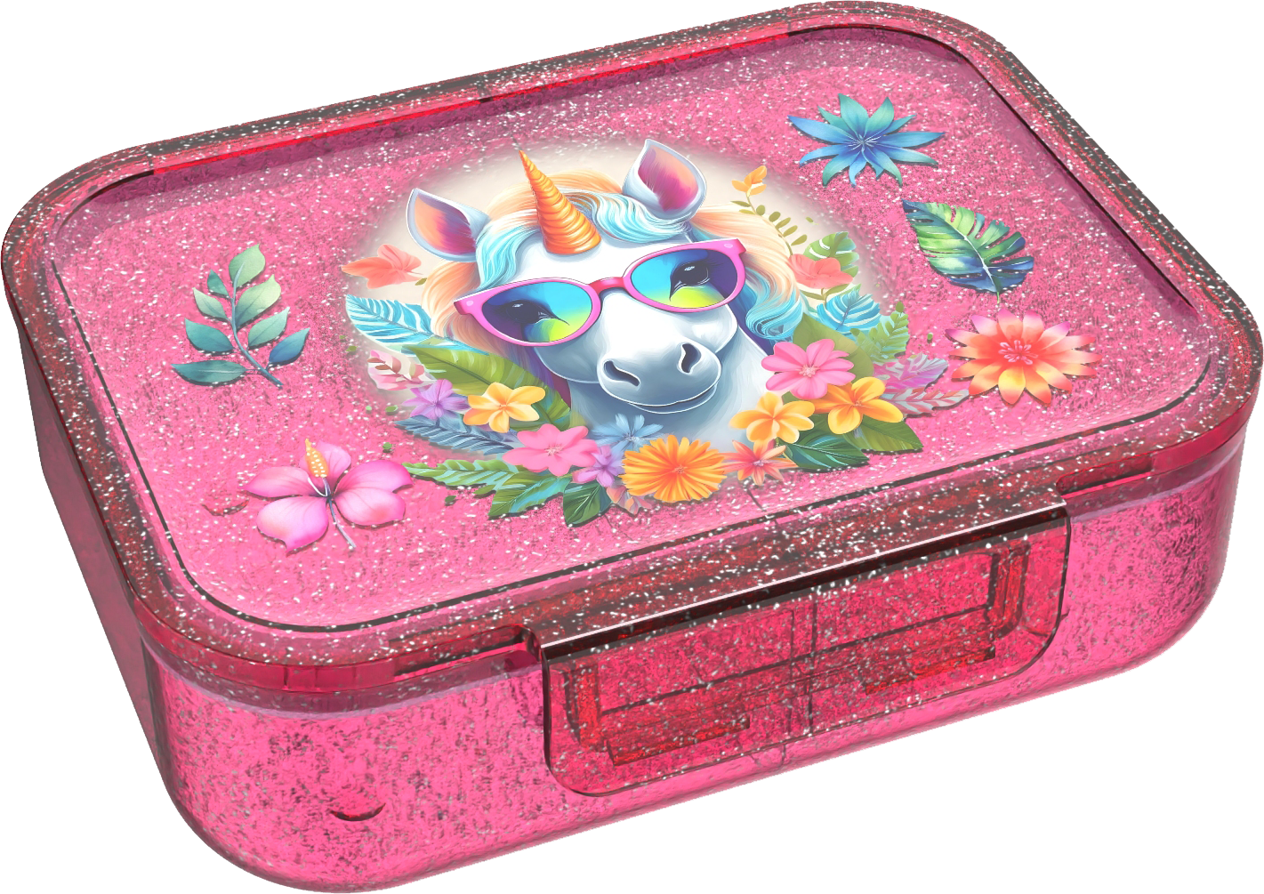 Lunchbox met clip Unicorn glitter