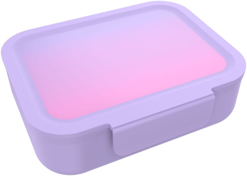 Lunchbox met clip paars roze