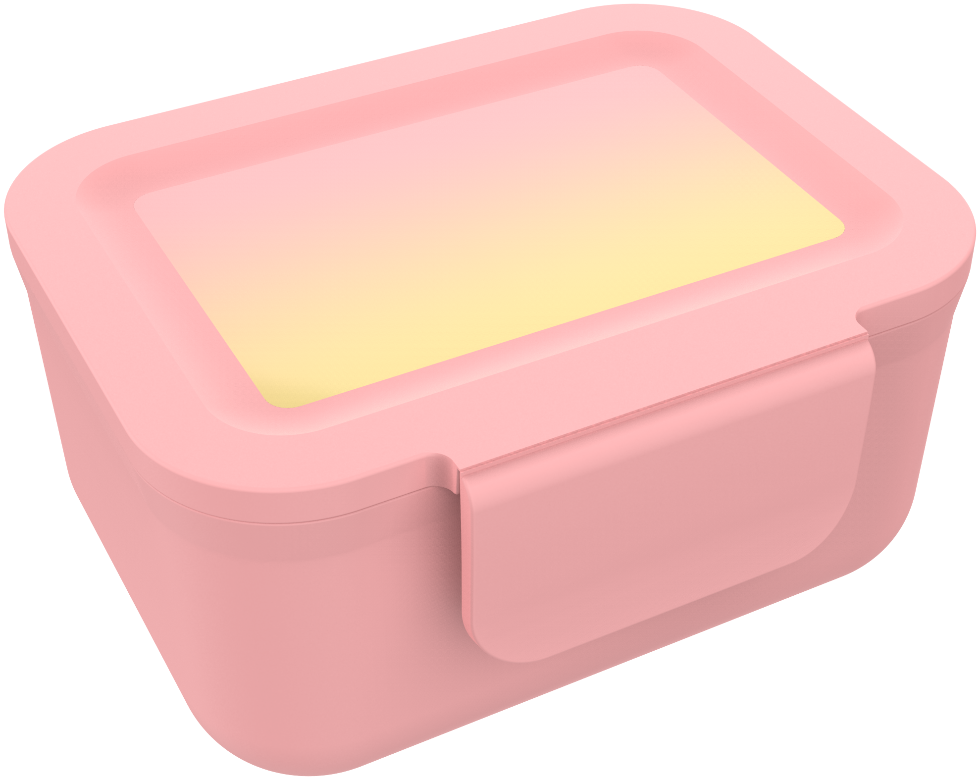 Snackdoosje met clip (geel-roze)
