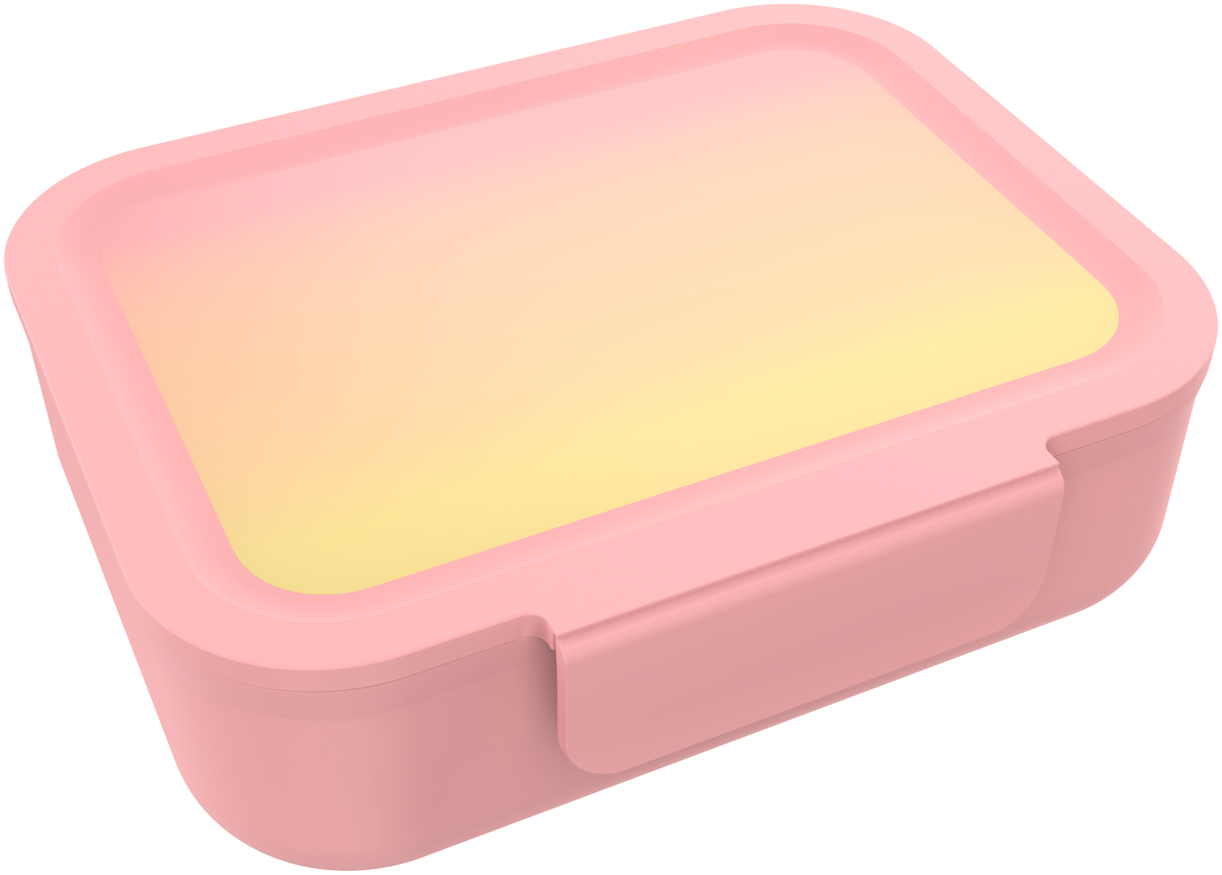 Lunchbox met clip geel roze